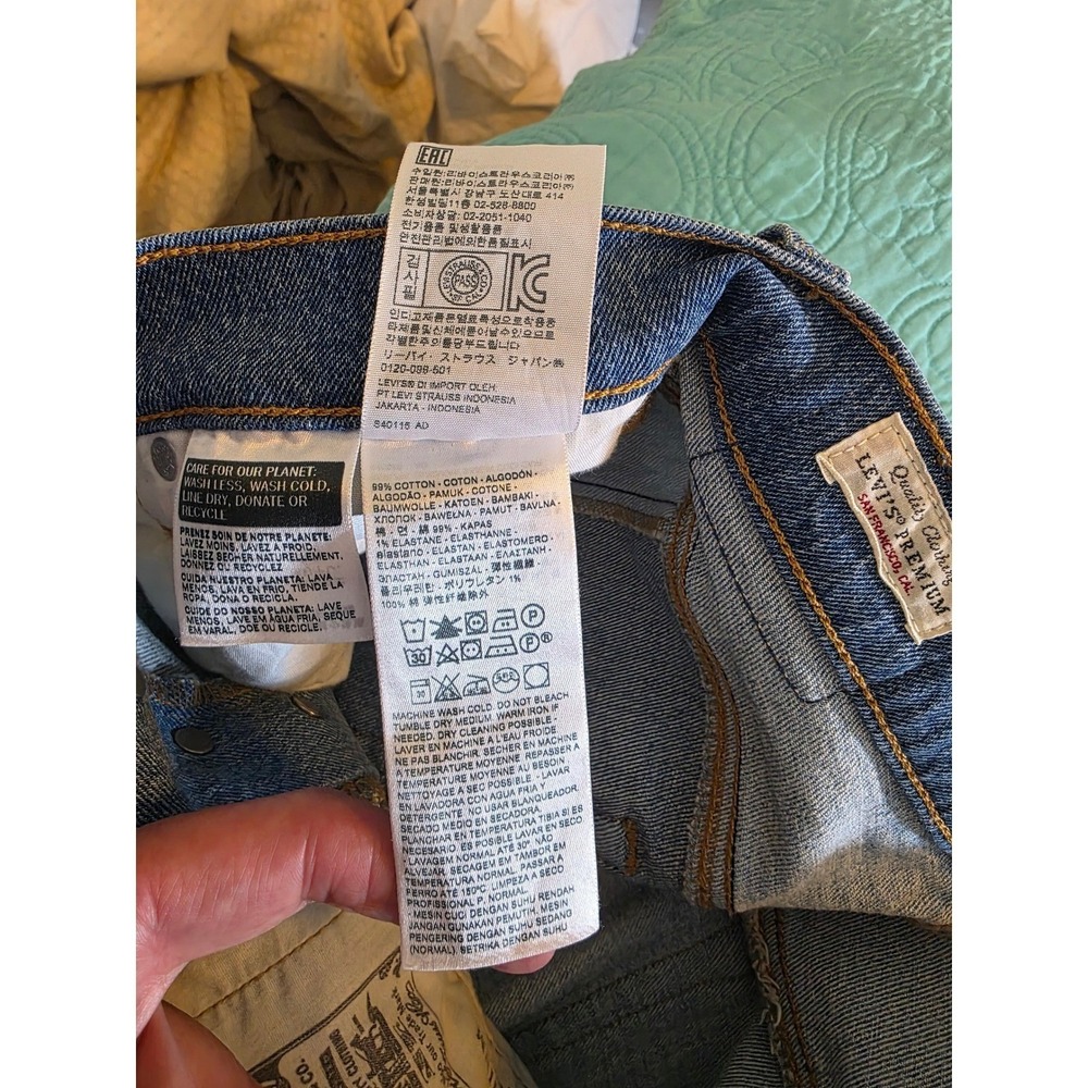 Levis Premium 501 S Skinny Patchwork Colorblock Jeans Blue 29502-0076 W28 L26 - Picture 5 of 9